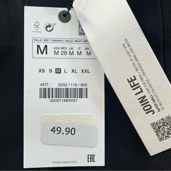 Zara pants | still NWT | medium. Long, flowy, black, high waist. - Picture 6 of 8